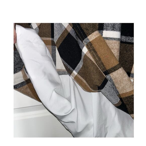 NICE Fall Shacket & Dress Combo – Size XL, Black / Brown / Ivory Plaid, NWT - Picture 13 of 15